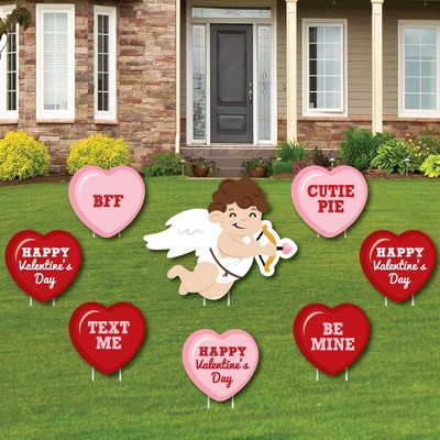 Big Dot Of Happiness Conversation Hearts - Cupid And Heart Lawn Decorations  - Outdoor Valentine's Day Party Yard Decorations - 10 Piece : Target