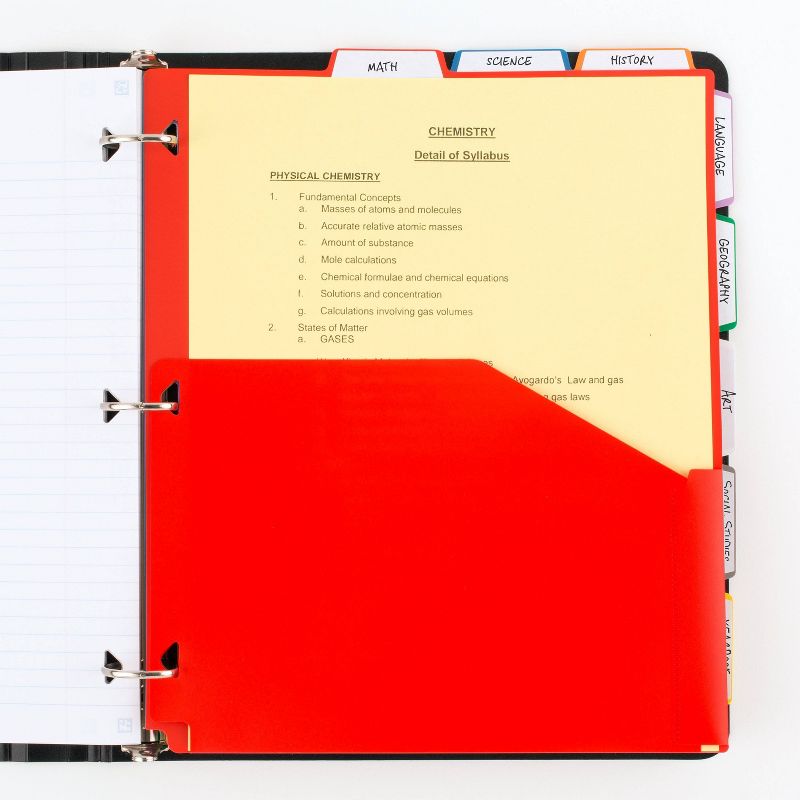 Five Star 8-Tab Binder Dividers with Pocket Multicolor, 5 of 15