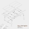 63" Industrial Dining Table for 4-6 People, Wooden Kitchen Table with Sturdy Metal Frame, Rectangular Counter for Dining Room - 3 of 4