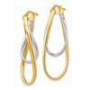 Black Bow Jewelry Twisted Double Oval Hollow Hoop Earrings in 14k Two Tone Gold, 42mm - 2 of 4