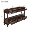 54" Solid Wood Narrow Console Table with Storage, Modern 2-Tier Sofa Table, Entryway Table for Living Room, Hallway, or Foyer-Panipeachy - 4 of 4