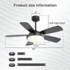 42 inch Ceiling Fans Light Kits with Remote Control Dimmable LED Reversible Noiseless Farmhouse Ceiling Fan for Bedroom Indoor/Outdoor - 3 of 4