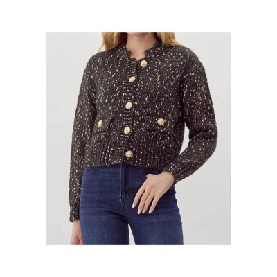 Women's Preppy Knit Crop Cardigan - Jodifl