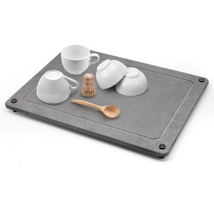 NewHome Stone Dish Drying Mats Home Dish Quick Drying Stone Pad Diatomaceous Earth Draining Mat with Anti-Slip Stainless Steel Feet - 1 of 4