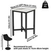 Artloge 42 Inch High Square Marble Top Pub Table with Metal Frame Breakfast Bar Table - 2 of 4