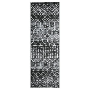 Washable Modern Farmhouse Area Rug for Living Room Bedroom, Ultra Thin Non Slip Stripped Lines Print Dining Room Carpet for Home Office - 1 of 4