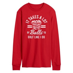 Men's - Instant Message - It Takes A Lot Of Balls Long Sleeve Graphic T-Shirt - 1 of 3