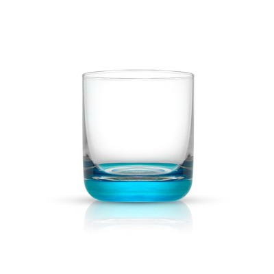 JoyJolt Hue Multi-Colored Glass Whiskey Tumblers, 10oz Set of 6
