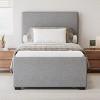 Twin Size Platform Bed with Trundle Bed Headboard and Soft Padded Adjustable Button Tufted Headboard, Linen Upholstered-ModernLuxe - image 2 of 4