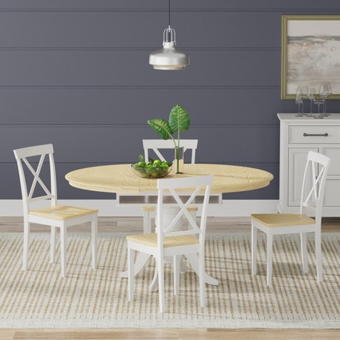 Glenwillow Home Oval Butterfly Leaf Dining Table + X-Back Dining Chairs Dining Set - image 1 of 4