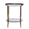 SEI Furniture Cortinada Round Metal-Faux Marble End Table in Black-White - 3 of 3