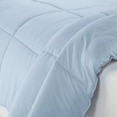 Full Light Blue Microfiber Comforter Set with Pillow Shams