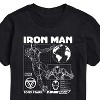 Men's - Marvel - Iron Man Schematic Short Sleeve Graphic T-Shirt - 2 of 4