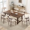 Set of 2 Modern Upholstered Wood Dining Chairs with Fabric Seat and Foot Pegs, Kitchen Side Chairs for Dining Room or Cafe - 3 of 4