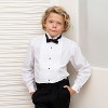 Gioberti Boy's Wing Tip Collar White Tuxedo Dress Shirt with Bow Tie and Metal Studs - 4 of 4