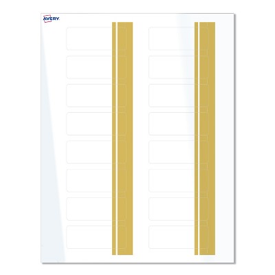 Avery Labels, 1" x 2-5/8", Glossy White, Double-Dipped Gold Edge, 160ct