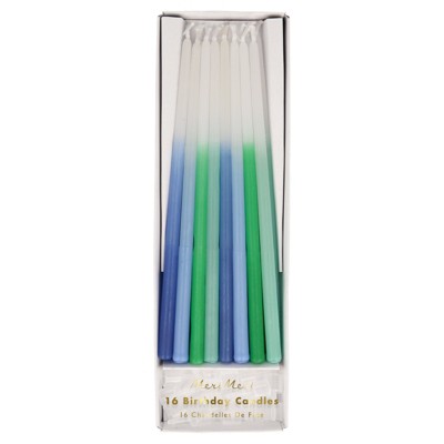 Meri Meri - Blue Dipped Tapered Candles - Cake Candles - 1ct