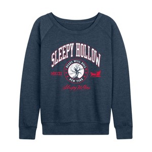 Women's - Sleepy Hollow - Collegiate Lightweight French Terry Wide Neck Long Sleeve Shirt - 1 of 4