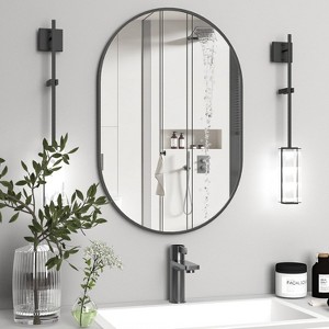 Oval Bathroom Mirror for Over Sink, Modern Wall Mounted Vanity Mirror, Decorative Bathroom Wall Decor - 1 of 4