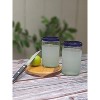 Dos Sueños Mexican Hand Blown Drinking Glasses - Blue Rim - 14oz - Set of 2 - 3 of 4