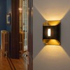 C Cattleya 2-Light Outer Black Inner Gold Aluminum LED Outdoor Wall Sconce (2-Pack) - image 2 of 4