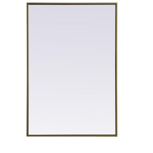 Elegant Lighting Metal Frame Rectangle Mirror 24x36 Inch in Brass - 1 of 4