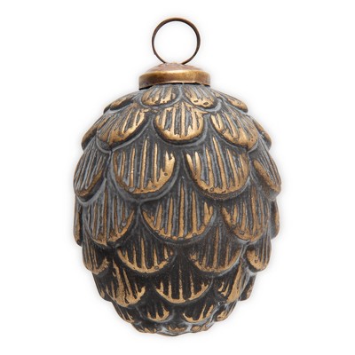tagltd Pinecone Glass Ornament Decor Decoration Hanging Ornament Christmas Xmas Holiday Christmas Tree Home Decor