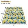 Japanese Style Floral Print Futon Mattress, Portable Floor Mattress Roll-Up Tatami Mat with Yellow Lemon Design, Ideal for Sleeping & Travel - 2 of 4