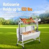 Automatic Rotisserie Grill Kit with Wind Screen, 132LBS Capacity Rotatable Pig Roaster Spit, Height Adjustable Charcoal Spit Roaster Stand - 3 of 4