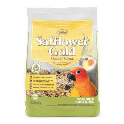 Higgins Safflower Gold Conure and Cockatiel Bird Food, 25lbs