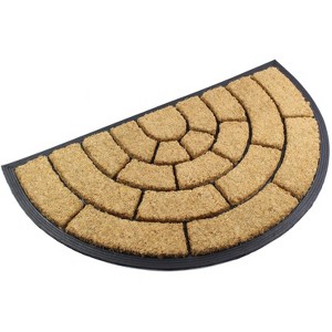 Envelor 18" x 30" Half Round Outdoor Coir Door Mat with Rubber Backing - 1 of 4