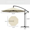 VisioGear Patio Umbrellas, Outdoor Market Hanging Umbrella, Patio Outdoor Umbrella with Crank Handle, White, 114.17"*114.17"*81.49" - 2 of 4