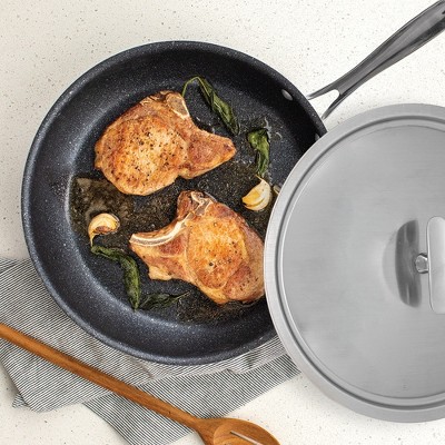 Basalt 12" Aluminum Sauté Pan with Ceramic Coating and Lid