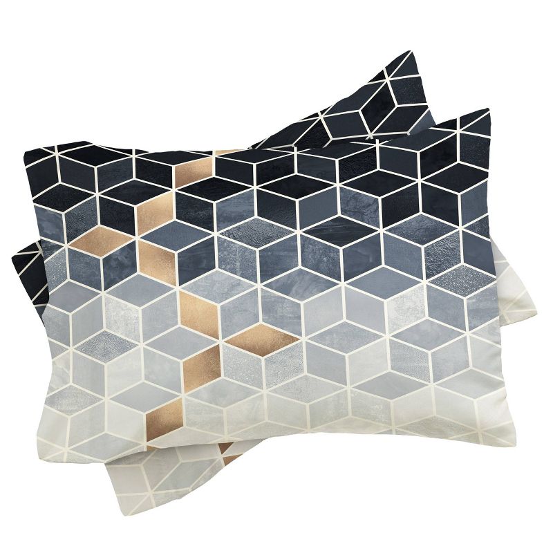 Elisabeth Fredriksson Soft Gradient Cubes Comforter Set Blue  - Deny Designs, 4 of 8