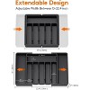 LunaLulinlk Silverware Drawer Organizer Expandable Utensil Tray Adjustable Flatware, Plastic, Black - 3 of 4