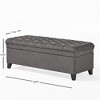 XINGHANZHENXUAN Storage Ottoman with Birch Legs, Fabric Upholstered Bench for Living Room Storage & Seating - 2 of 4