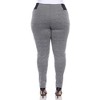 Women's Plus Size Jacquard Slim Pants - White Mark - 3 of 4