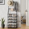 Boersma 5-Tier Shoe Rack with Hooks Narrow Shoe Organizer Shelf for Entryway & Closet, Storage for 10 Pairs of Shoes & Boots, Sturdy Metal Frame - 2 of 4