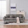 TiramisuBest Modern 84" White Corduroy Sectional Sofa Couch, Upholstered Loveseat for Living Room, Apartment, Bedroom, and Home Office - 2 of 4