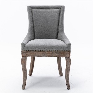 COWLOWN Set of 2 Modern Fabric Dining Chairs, Upholstered Side Chairs with Wood Legs - 1 of 4