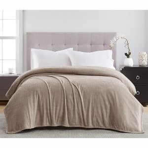 Kate Aurora Ultra Soft & Plush Oversized Queen Herringbone Embossed Fleece All Season Blanket - 1 of 1