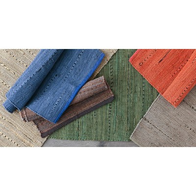 Handmade Rectangular Multi-Color Cotton Area Rug 19.5" x 31.5"