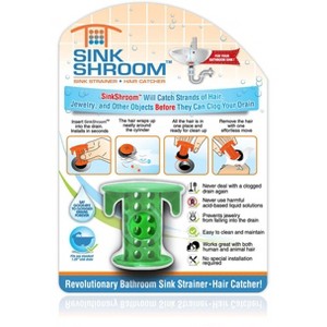 SinkShroom® (Green) The Hair Catcher That Prevents Clogged Bathroom Sink Drains from TubShroom - 1 of 4