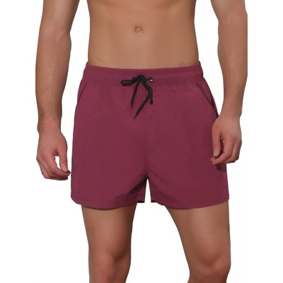 Lars Amadeus Men's Beach Solid Drawstring Elastic Waist Summer Board Shorts