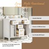 Mshliw 36 Inch Freestanding Bathroom Vanity with Ceramic Sink, Solid Wood Frame Cabinet with 4 Drawers and 2 Soft-Close Doors - 3 of 4