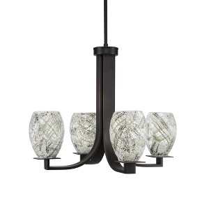 Toltec Lighting Apollo 4 - Light Chandelier in  Dark Granite with 5" Natural Fusion Shade - 1 of 1