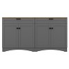 CLIHOME Farmhouse TV Stand with 2 Drawers for TVs Up to 70", Versatile Wood Grain Sideboard, Mid-Century Buffet Cabinet - 3 of 4