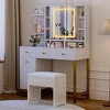 Vanity Desk with LED Lighted Mirror - Power Outlet, 3 Lighting Colors - Makeup Desk & Dressing Table for Bedroom - 3 of 4