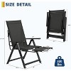 Patio Folding Chairs Set of 2, Outdoor Dining Chairs with Armrests, Portable Chaise Lounge Chair with Footrest, Adjustable Reclining Chair for Garden - 2 of 4