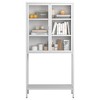 TOAOTBNBO Metal Bookshelves with Storage Cabinet, Upright Bookcase with Glass Doors and Adjustable Shelves Office Tall Display Book Shelf - 2 of 4